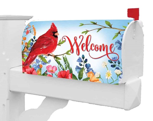 Cardinal Wildflowers Mailbox Cover 