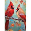 Cardinal Couple Fall House Flag 