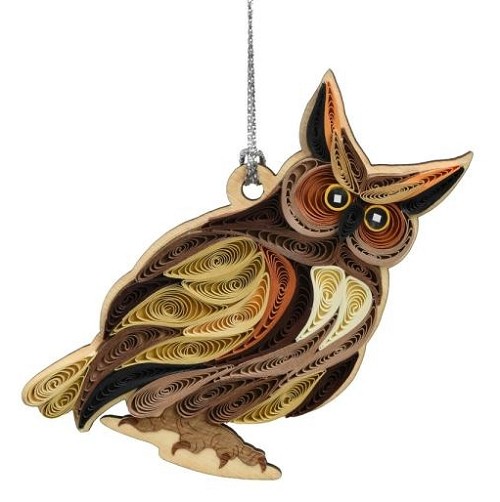 Great Horned Owl Quilled Ornament 